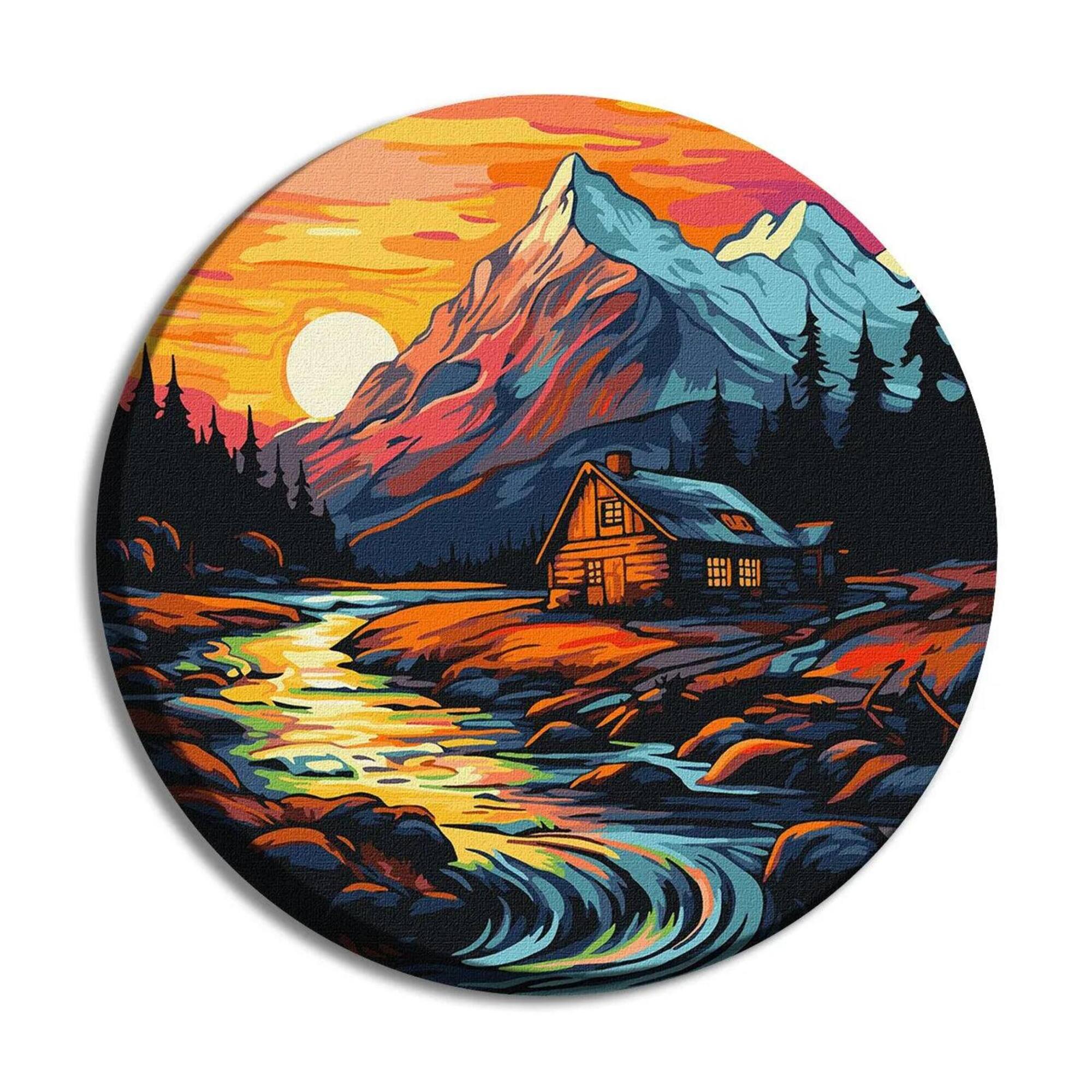 Ideyka Cottage by the Stream Painting by Numbers Kit